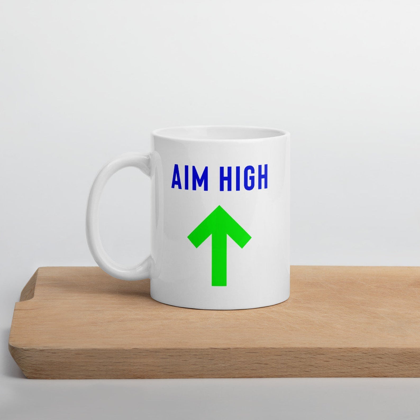 Aim High Motivational Inspirational Mug White Ceramic 11-15Oz Coffee Tea Cup