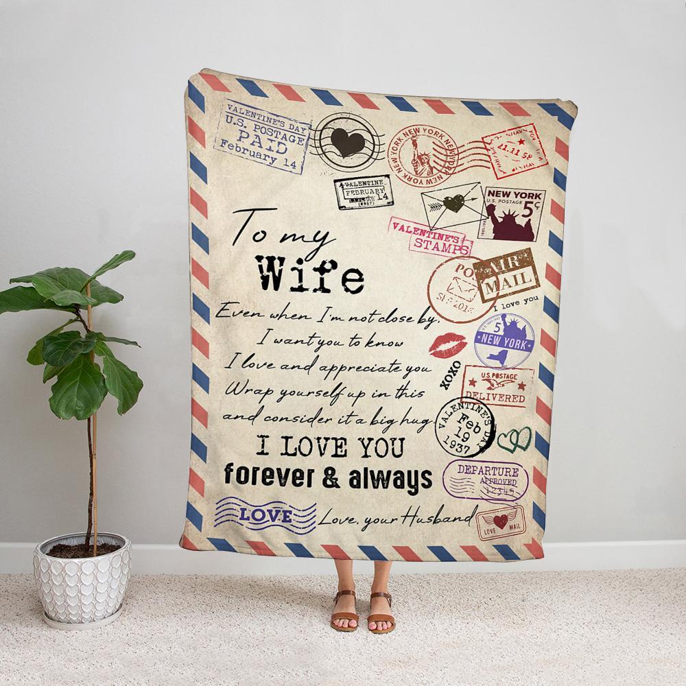 Airmail husband to my wife i love and appreciate you i love you new york Fleece Blanket