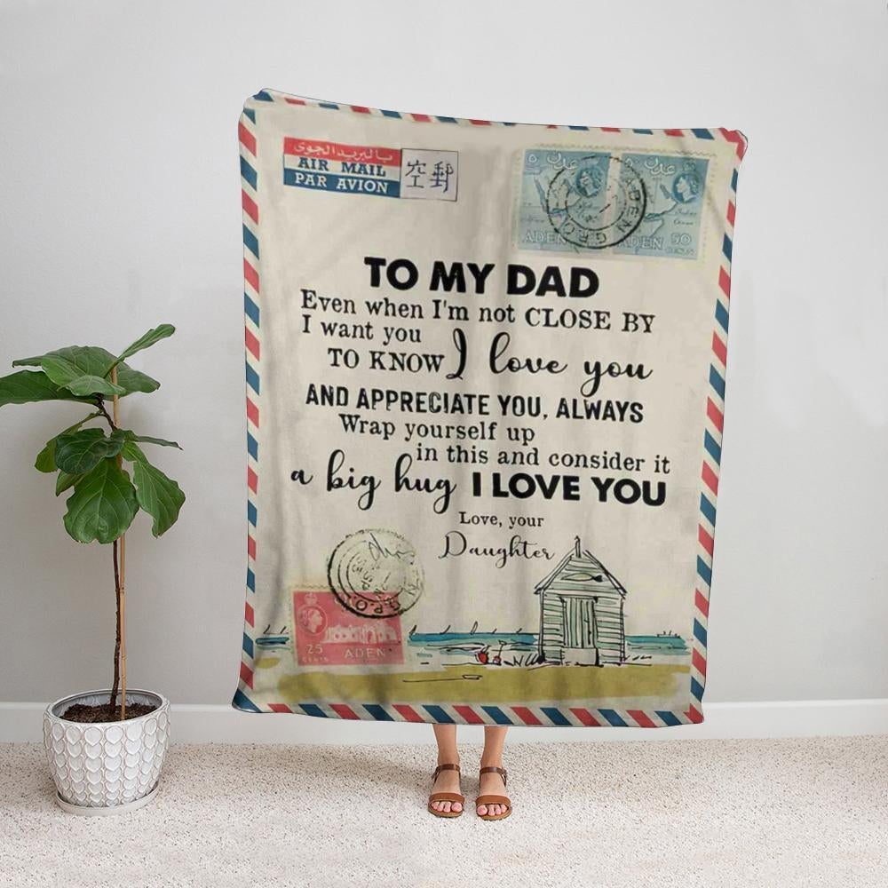 Airmail letter to my dad even when i'm not close by i want you to know i love you house aden Fleece Blanket