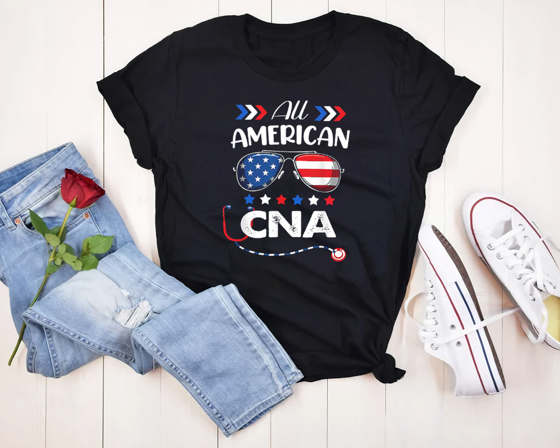 All America Cna American Flag 4th Of July T-shirt Unisex S-6xl