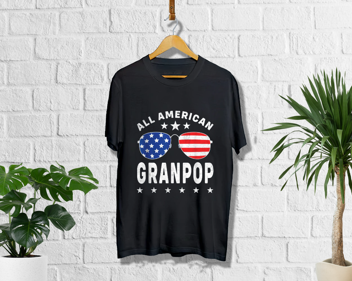 All American Granpop 4th Of July Sunglasses And Stars T-shirt Unisex S-6xl