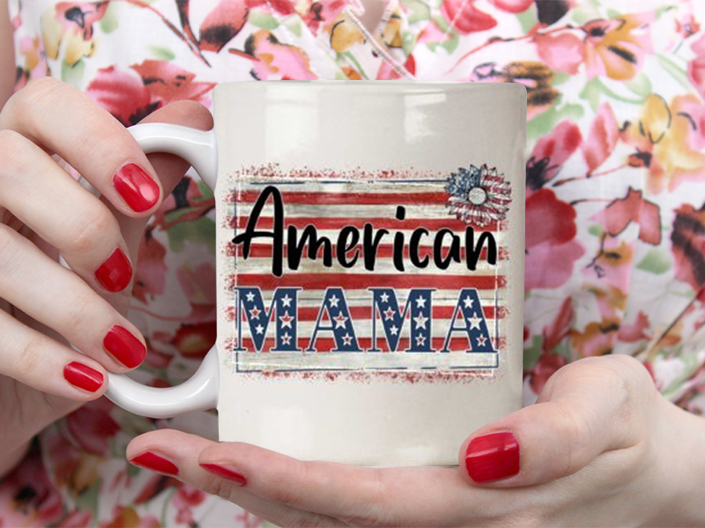 All American Personalized Name Mama Mug White Ceramic 11-15oz Coffee Tea Cup