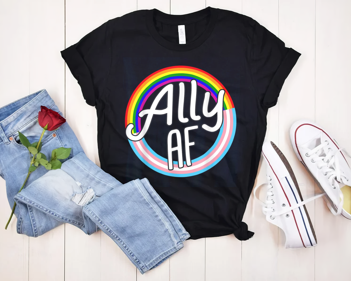 Ally Af Trans Flag Love Equality Lgbt Pride Flag T-shirt Unisex S-6xl