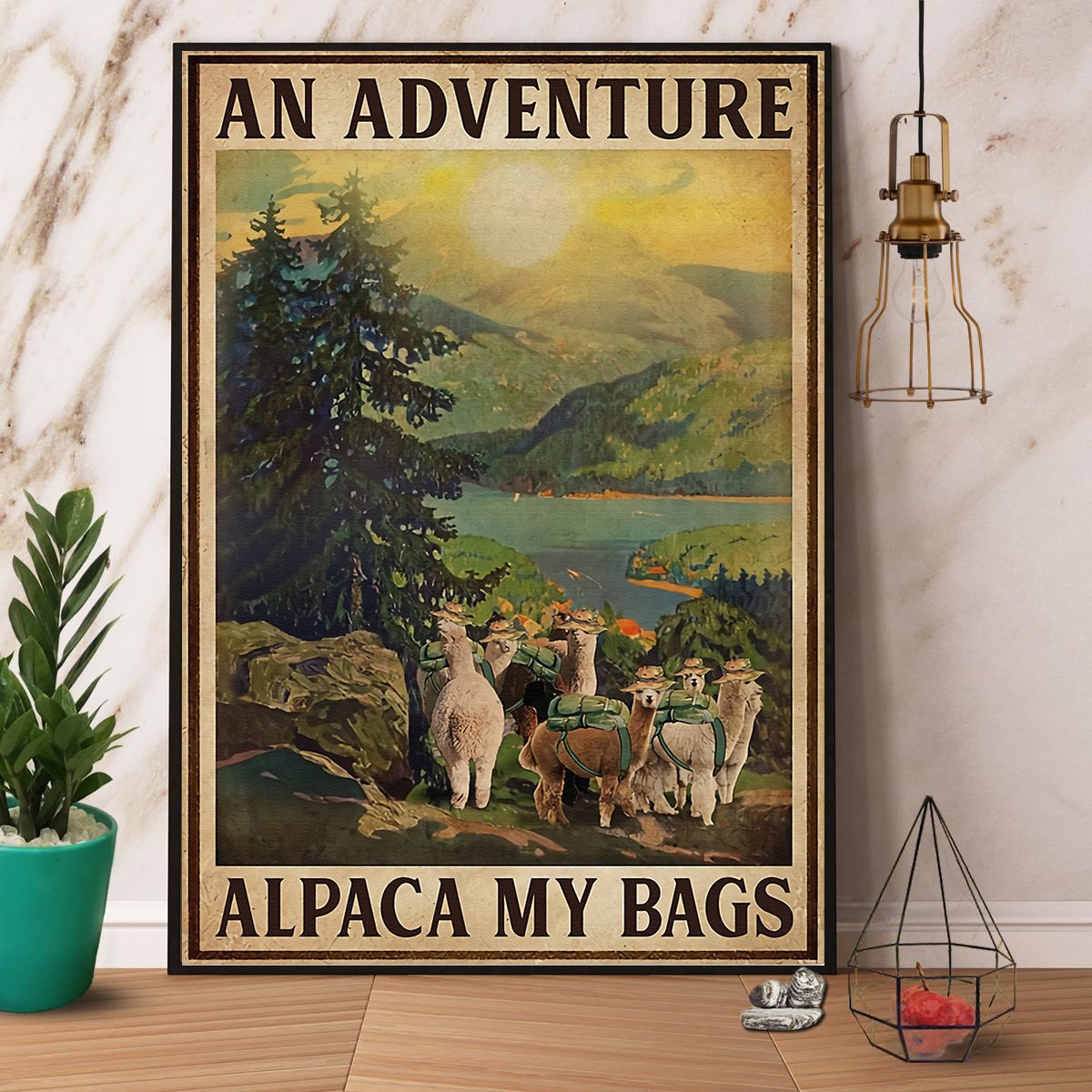 Alpaca An Adventure Alpaca My Bags Satin Poster Portrait No Frame