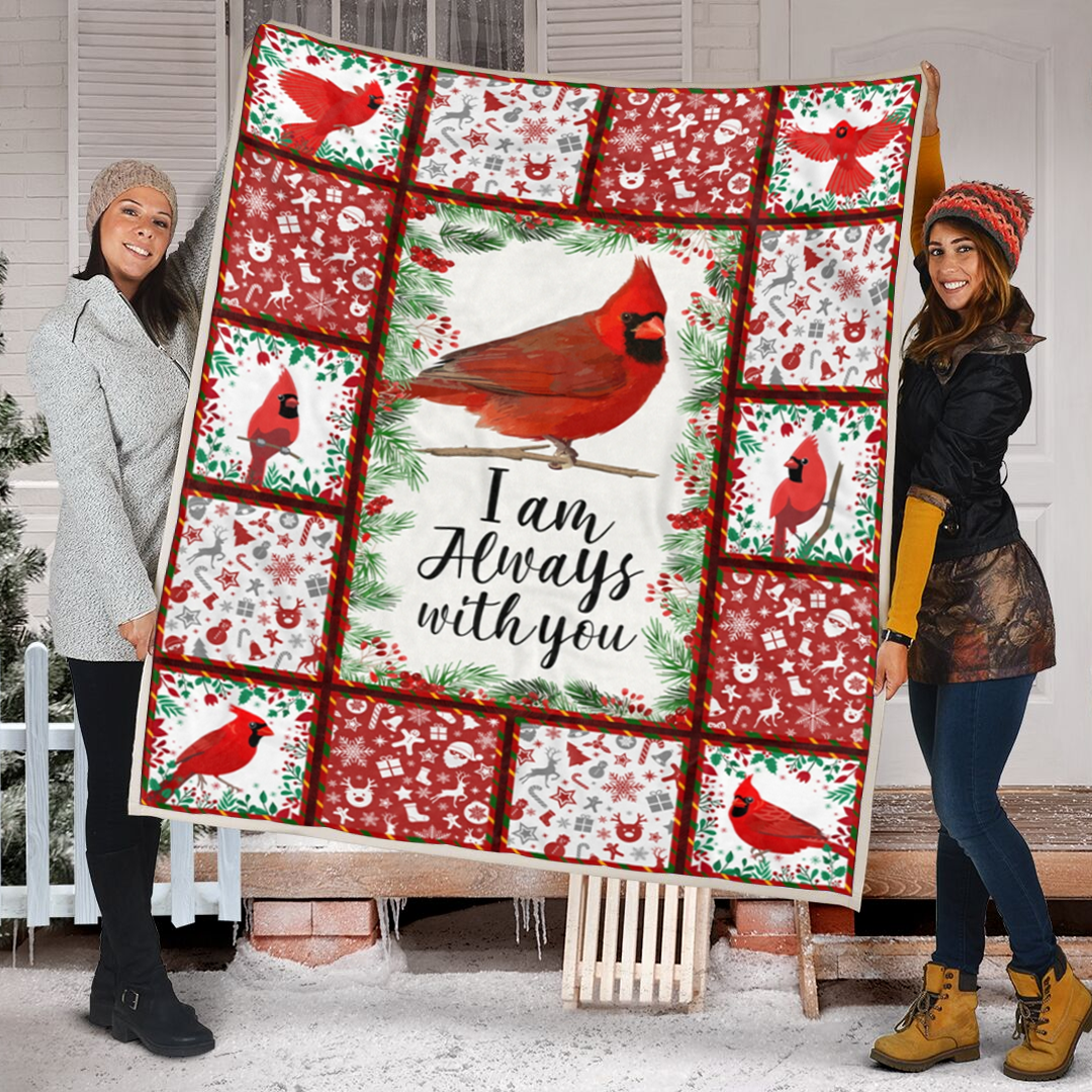 Always With You Cardinal Bird Fleece Blanket