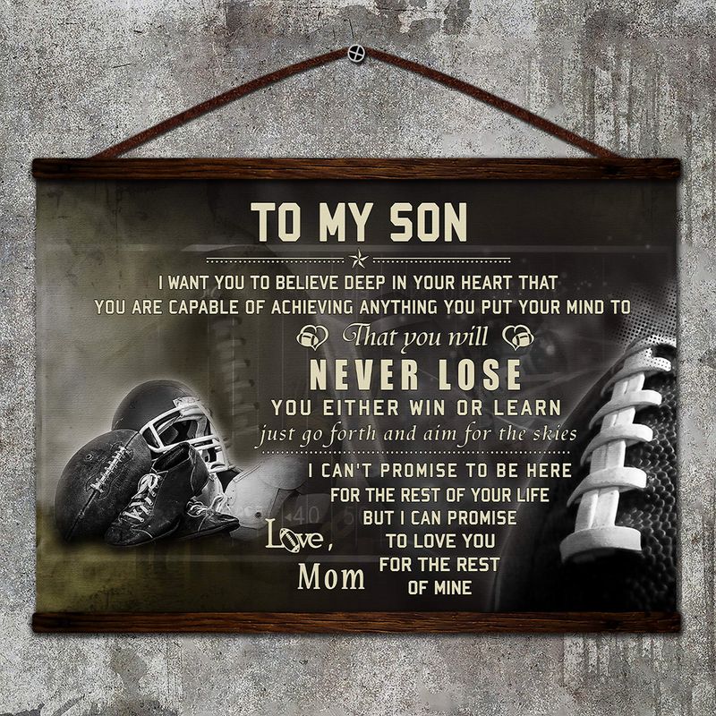 American Football To My Son I Want You To Believe Satin Poster Landscape no Frame