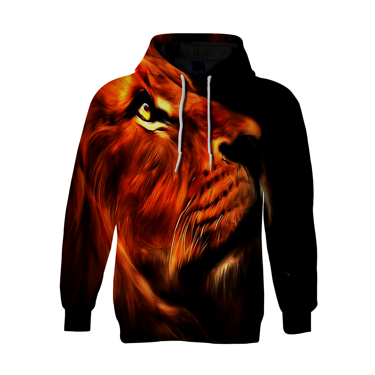 Animal Lion Printed Long Sleeve Pullover Hoodie 3D Print Full S-5XL