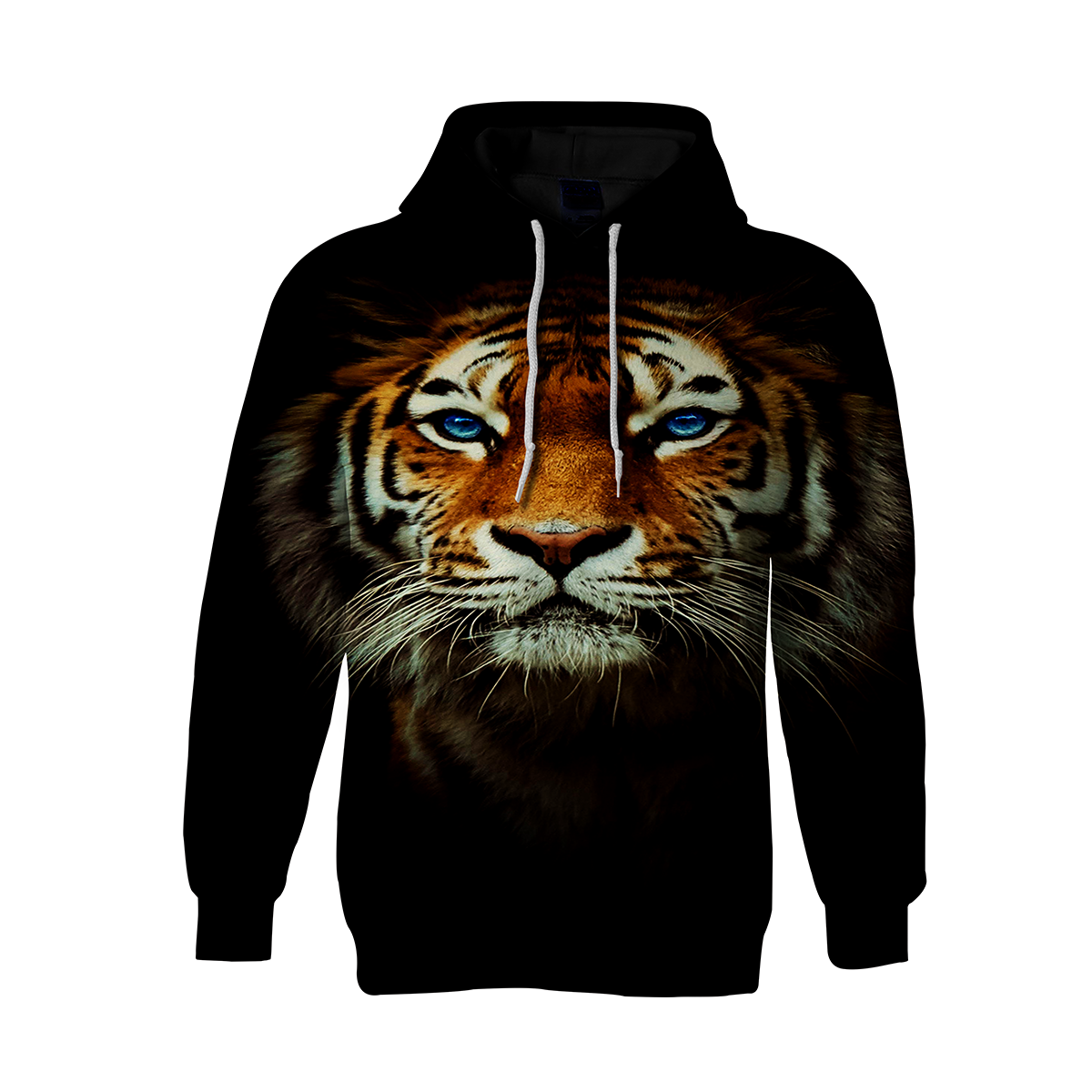 Animal Tiger Printed Long Sleeve Pullover Hoodie 3D Print Full S-5XL