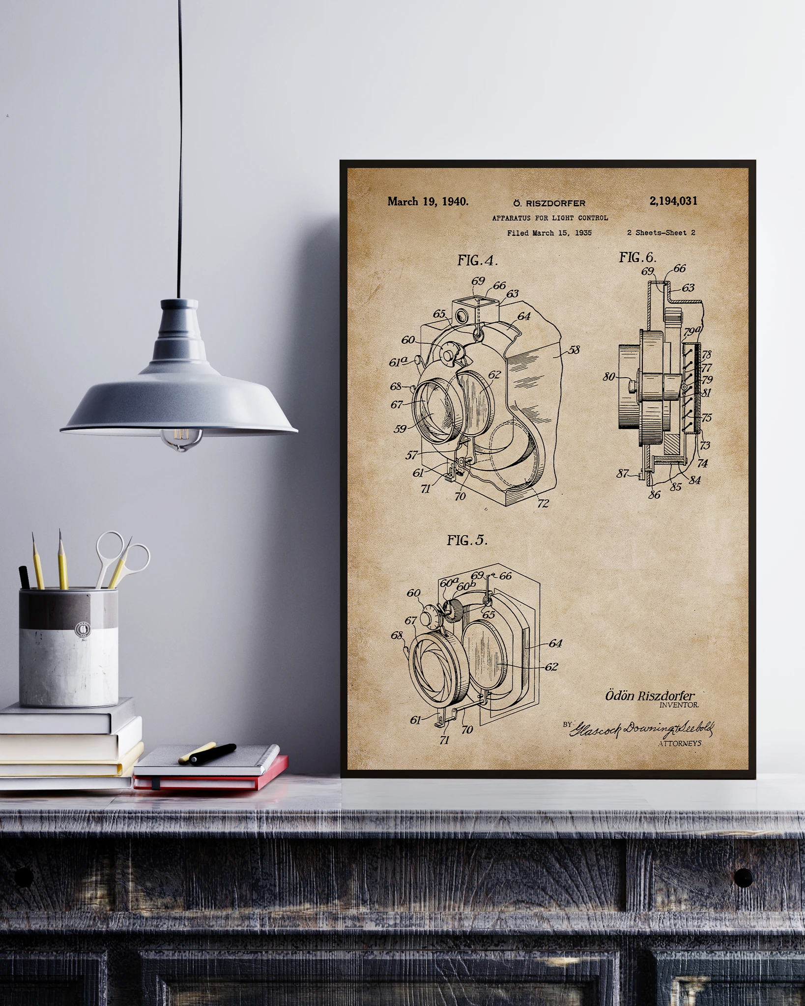 Apparatus For Light Control Sheet 2, Riszdorfer Odon's Patent Poster No Frame