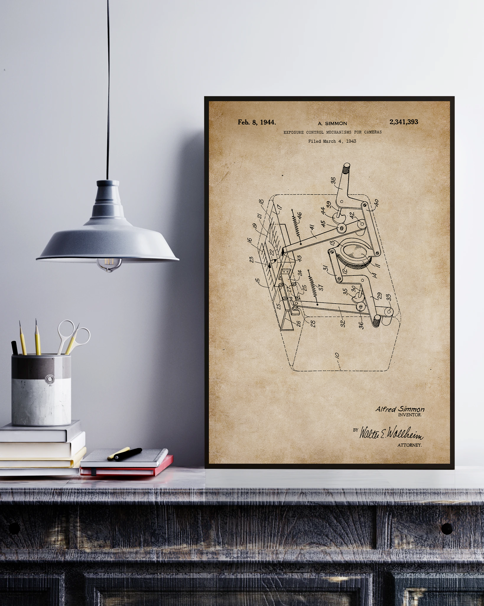 Apparatus For Light Control, Simmon Alfred's Patent Poster No Frame