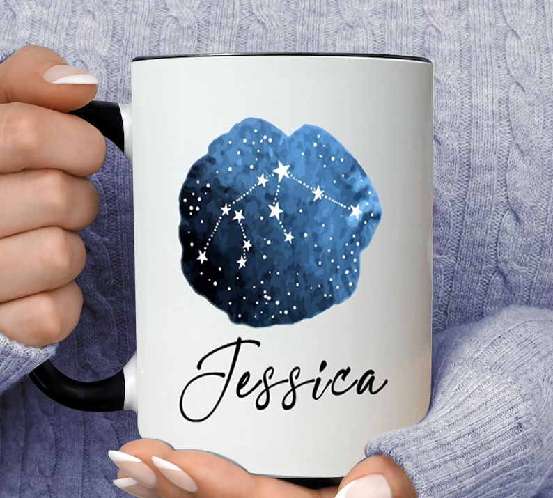 Aquarius Personalized Inner Color Accent Mug 11oz Coffee Tea Cup