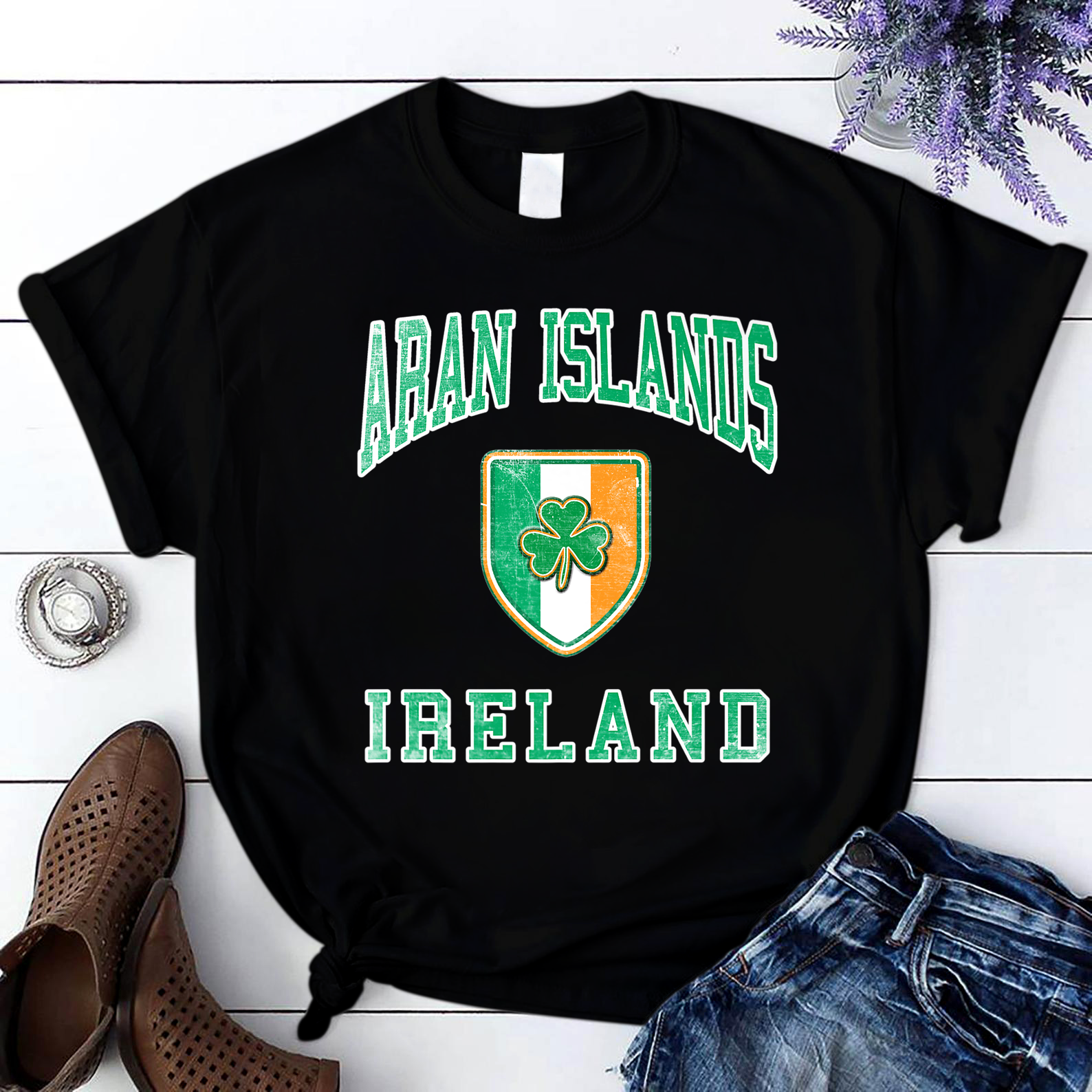 Aran Islands Ireland Distressed T Shirt Unisex S-6Xl