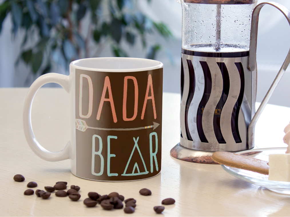 Arrow Tribal Dada Bear Fathers Day Mug Ceramic 11-15oz Coffee Tea Cup