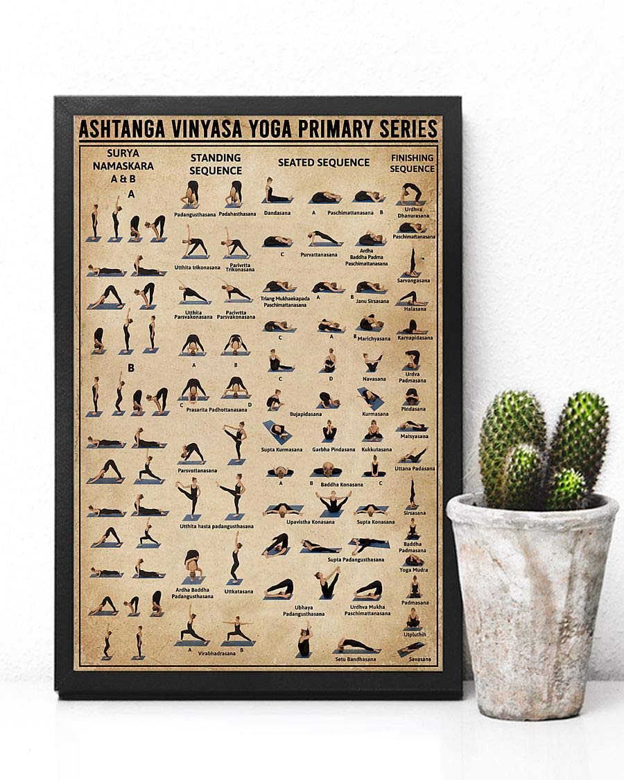 Ashtanga Vinyasa Yoga Primary Series Satin Poster Portrait no Frame