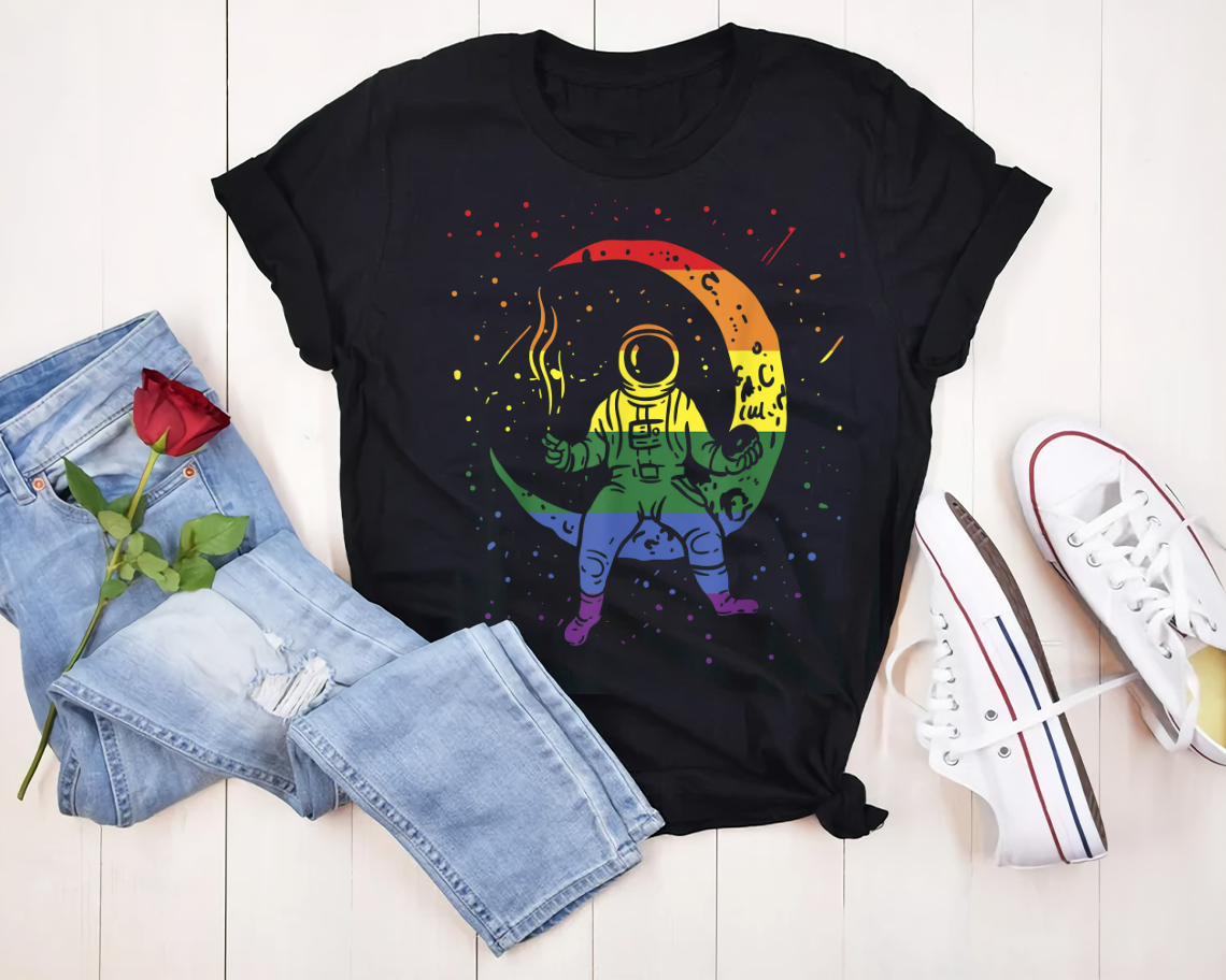 Astro Launch Break Funny Space Astronaut Gay Pride Lgbt T-shirt Unisex S-6xl