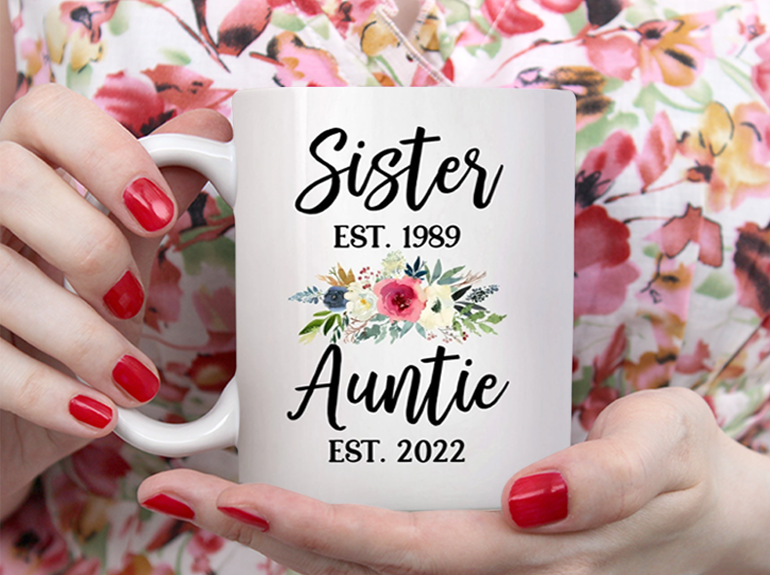 Aunt Est 2022 Mug White Ceramic 11-15oz Coffee Tea Cup