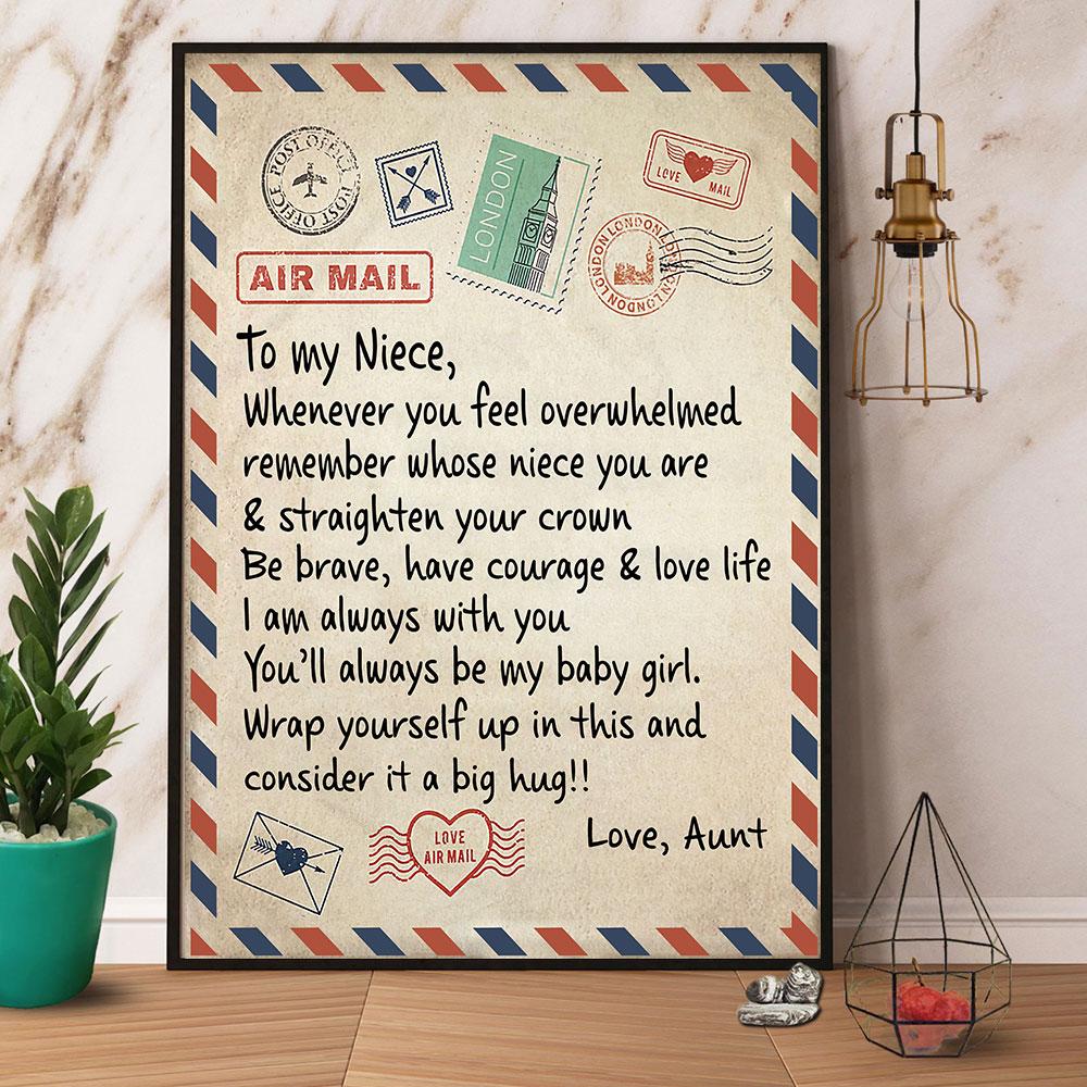 Aunt To My Niece Envelope Poster Family Gift Satin Poster Portrait No Frame