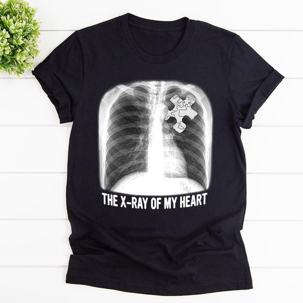 Autism Awareness The X-ray Of My Heart Cotton T Shirt Black Unisex S-6XL