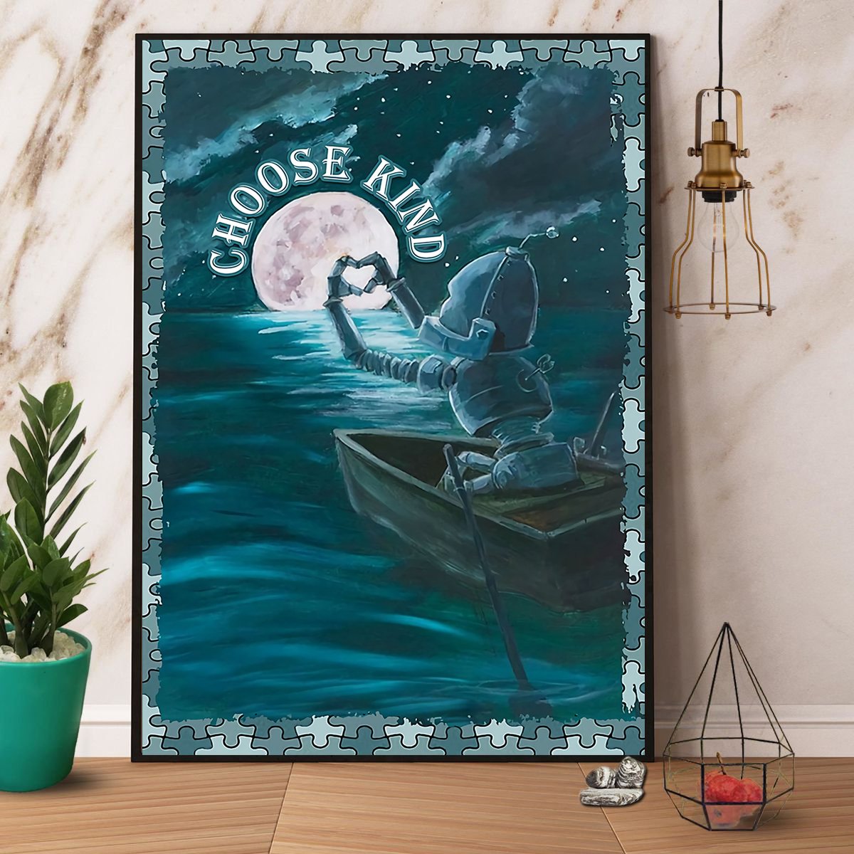 Autism Moon Choose Kind Satin Poster Portrait No Frame