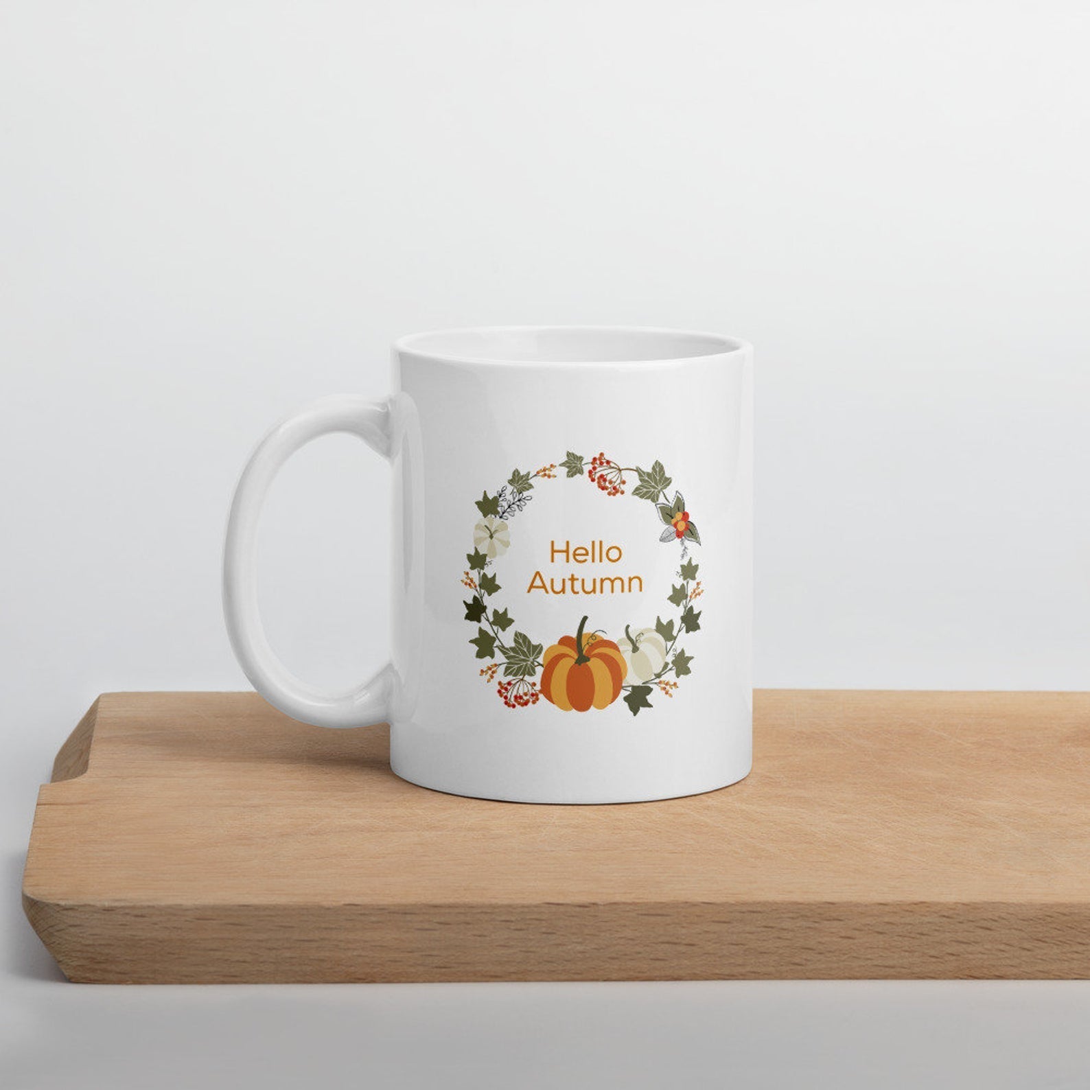 Autumn Fall Hello Autumn Mug White Ceramic 11-15Oz Coffee Tea Cup