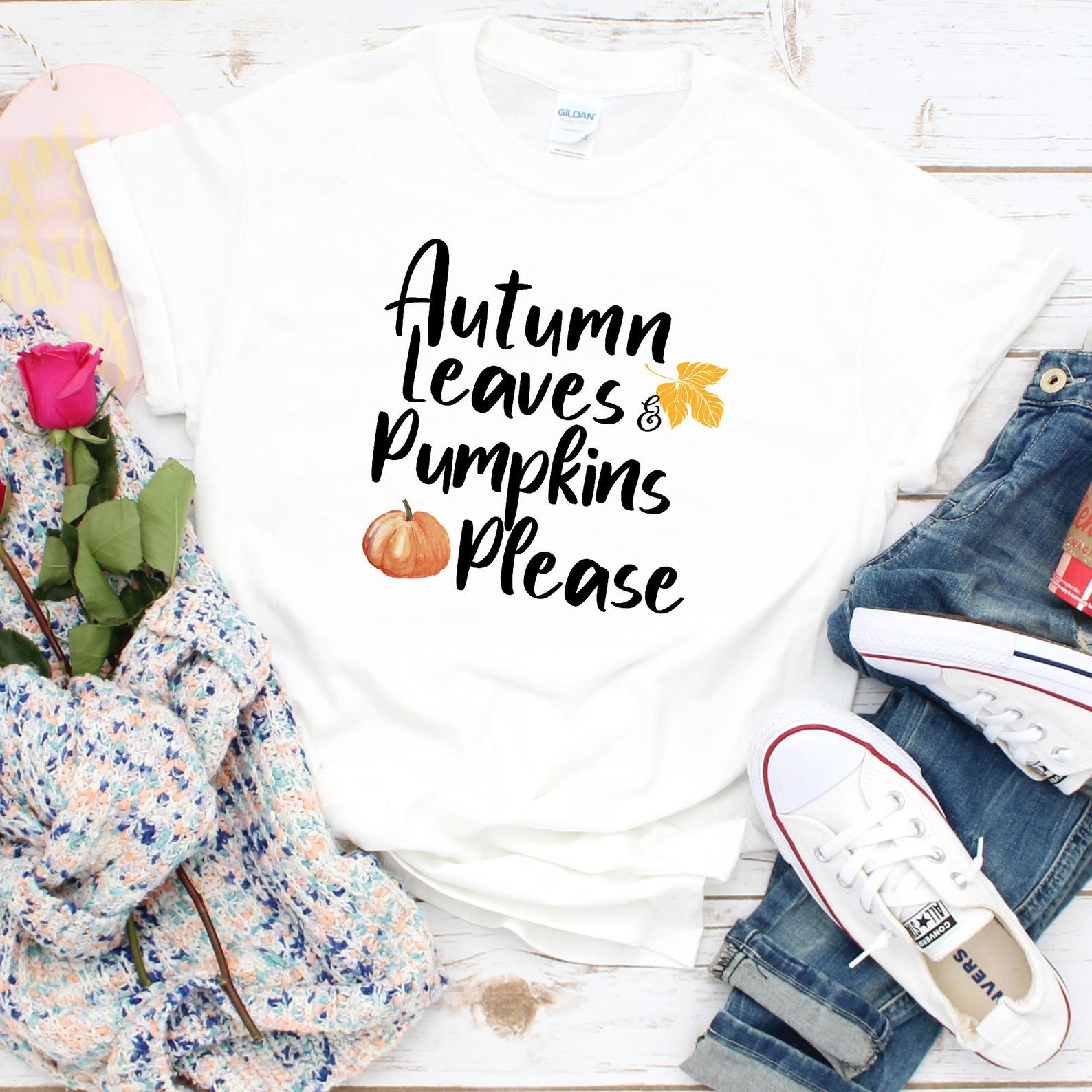 Autumn leaves pumpkins please Women T Shirt White S-3XL