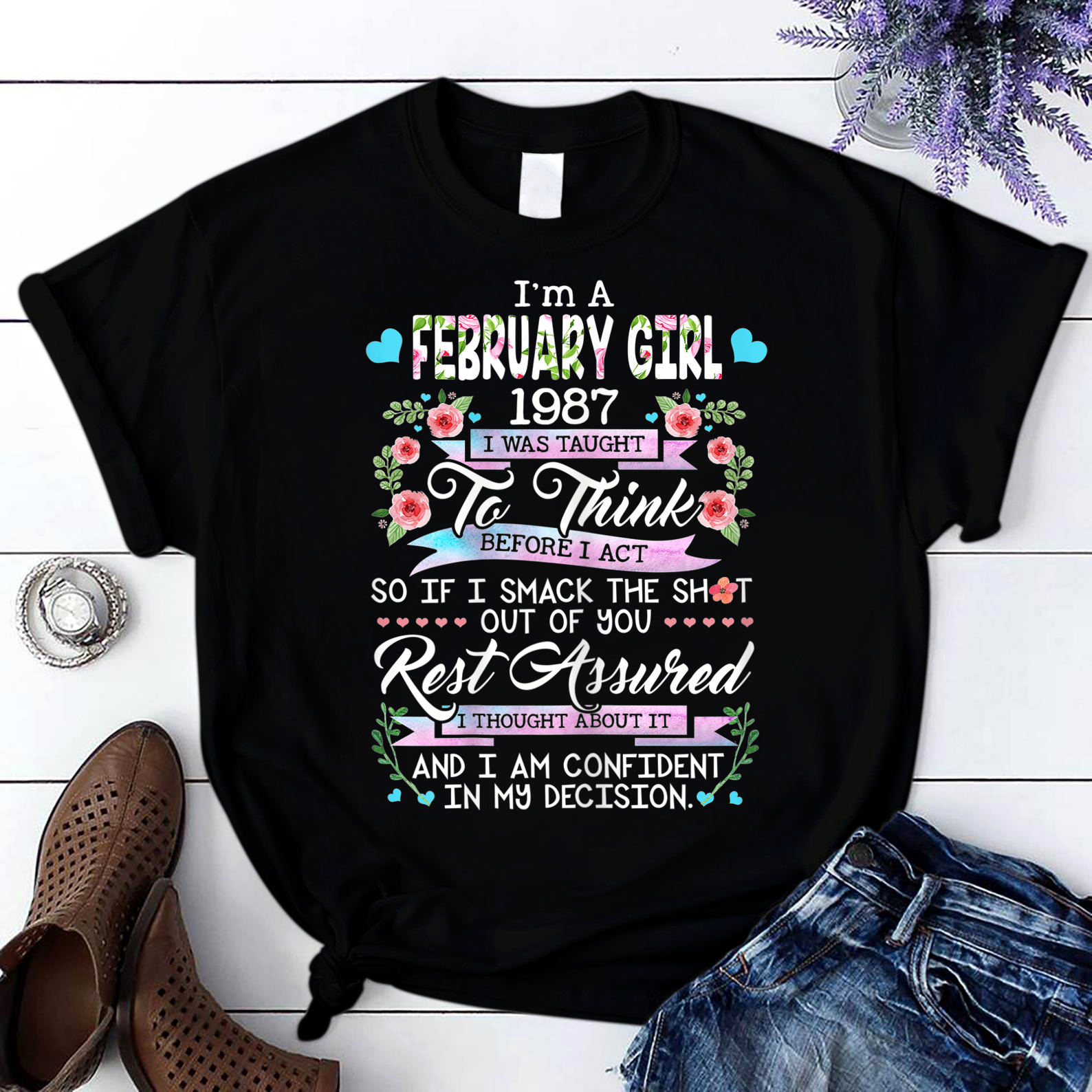 Awesome Since 1987 34Th Birthday I'M A February Girl 1987 T Shirt Black Women S-3Xl