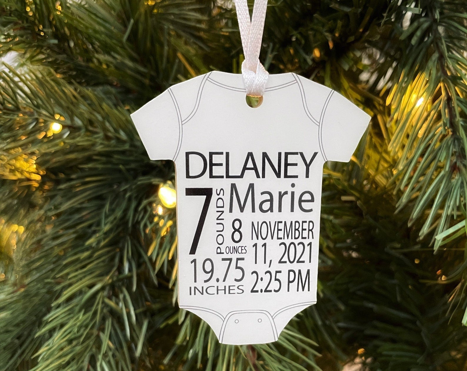 Baby Birth Stats Onesie Christmas Ornament