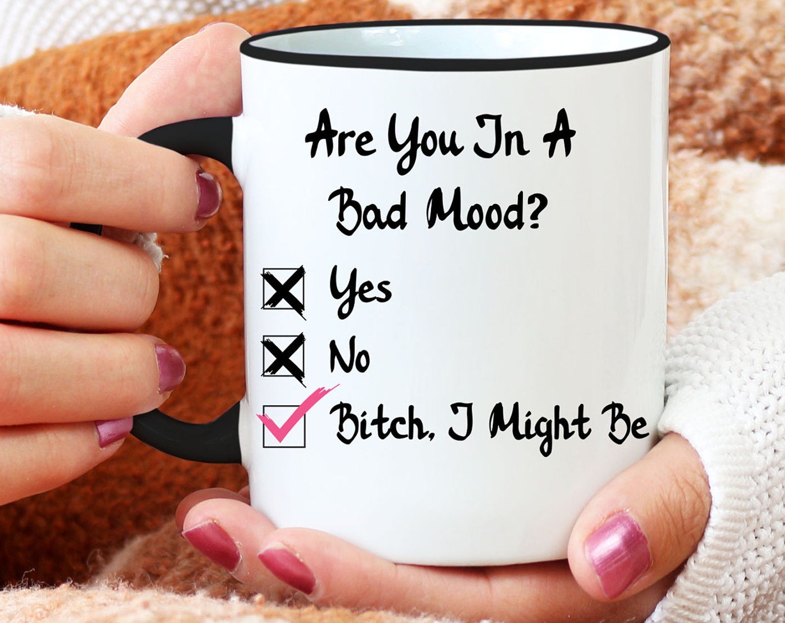 Bad Mood Are You In A Bad Mood Bitch I Might Be Gift For Her Funny Birthday Gift Christmas Gift Friend Gift Inner Color Accent Mug 11oz Coffee Tea Cup