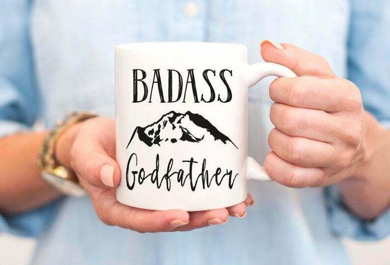 Badass Godfather Godfather Baptism Christening Mug White Ceramic 11-15oz Coffee Tea Cup