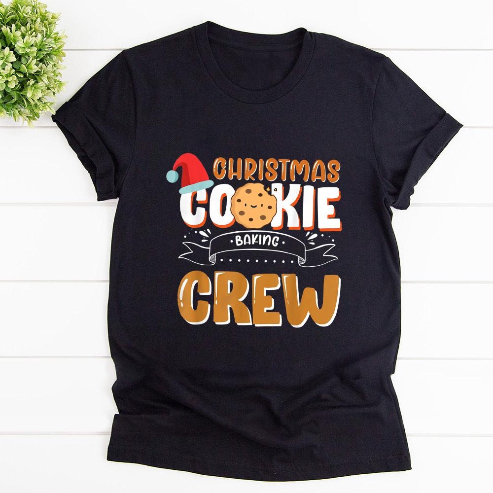 Baking Cute Gingerbread Christmas Cookie Crew Santa Hat Funny Time T Shirt Black Unisex S-6XL