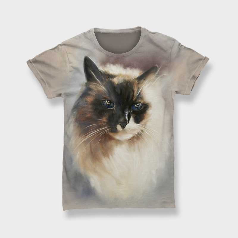 Baliness cat painting 3D tshirt