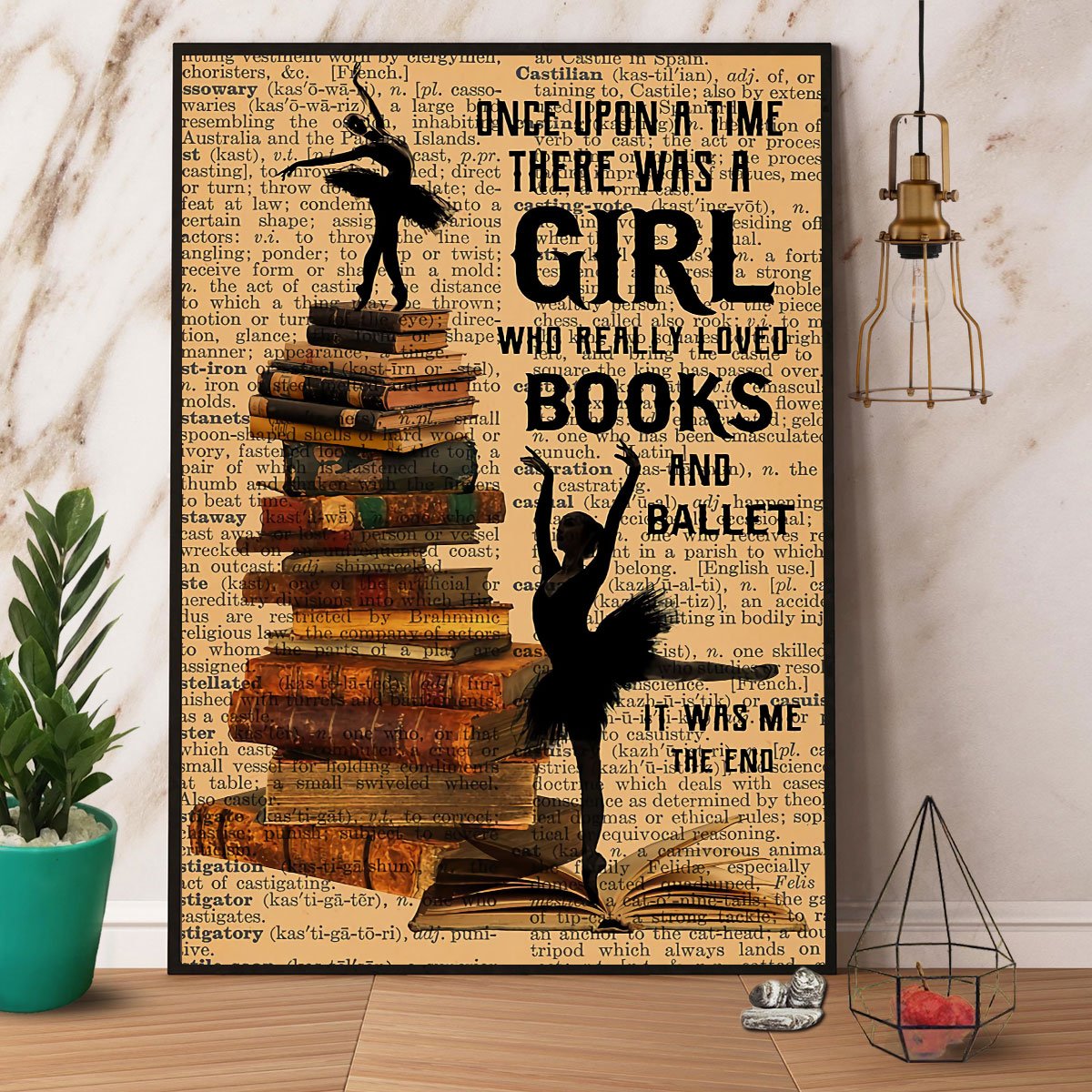 Ballet & Books There Was A Girl Who Really Loved Books And Ballet Satin Poster Portrait No Frame