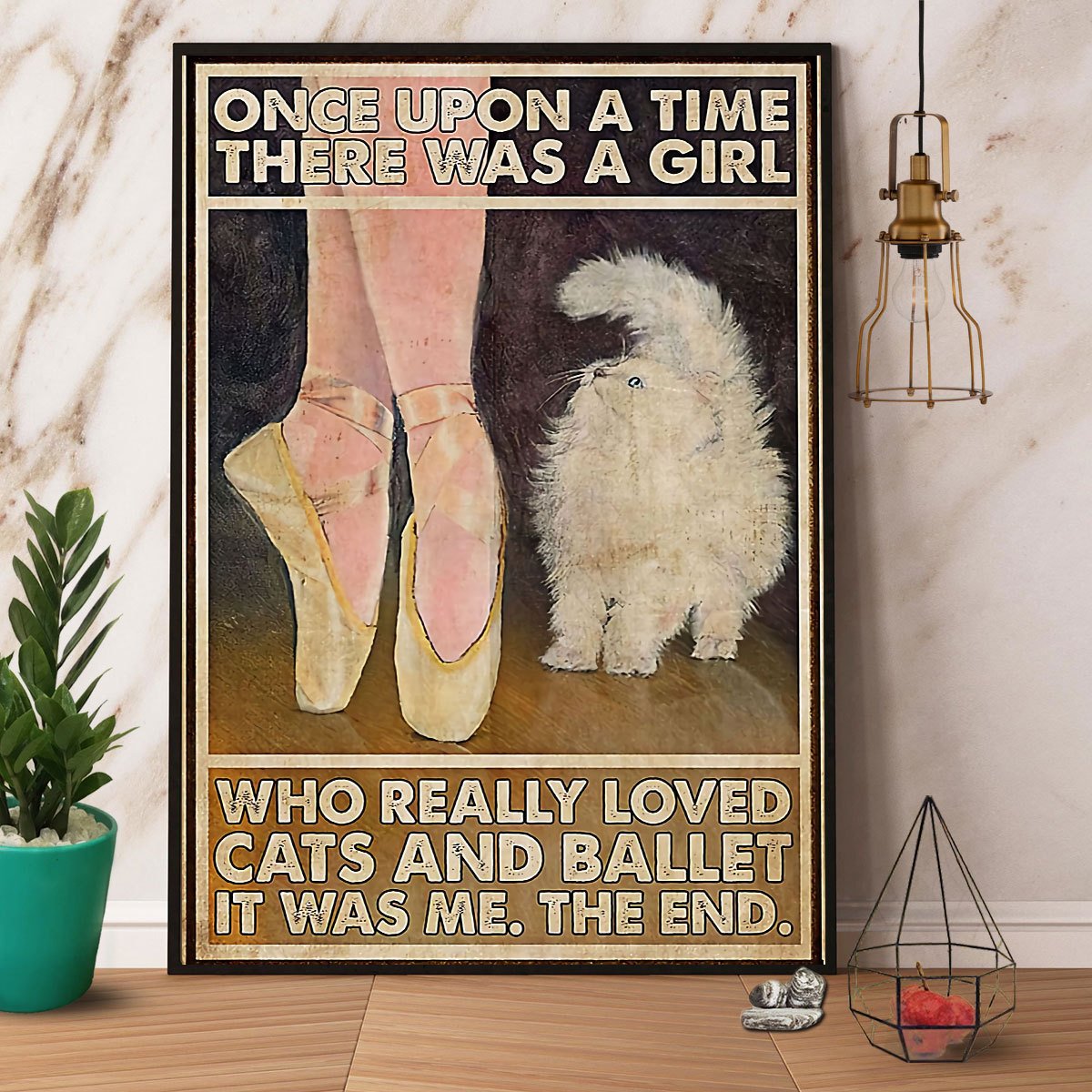 Ballet & Cat There Was A Gile Who Really Loved Cats And Ballet Satin Poster Portrait No Frame