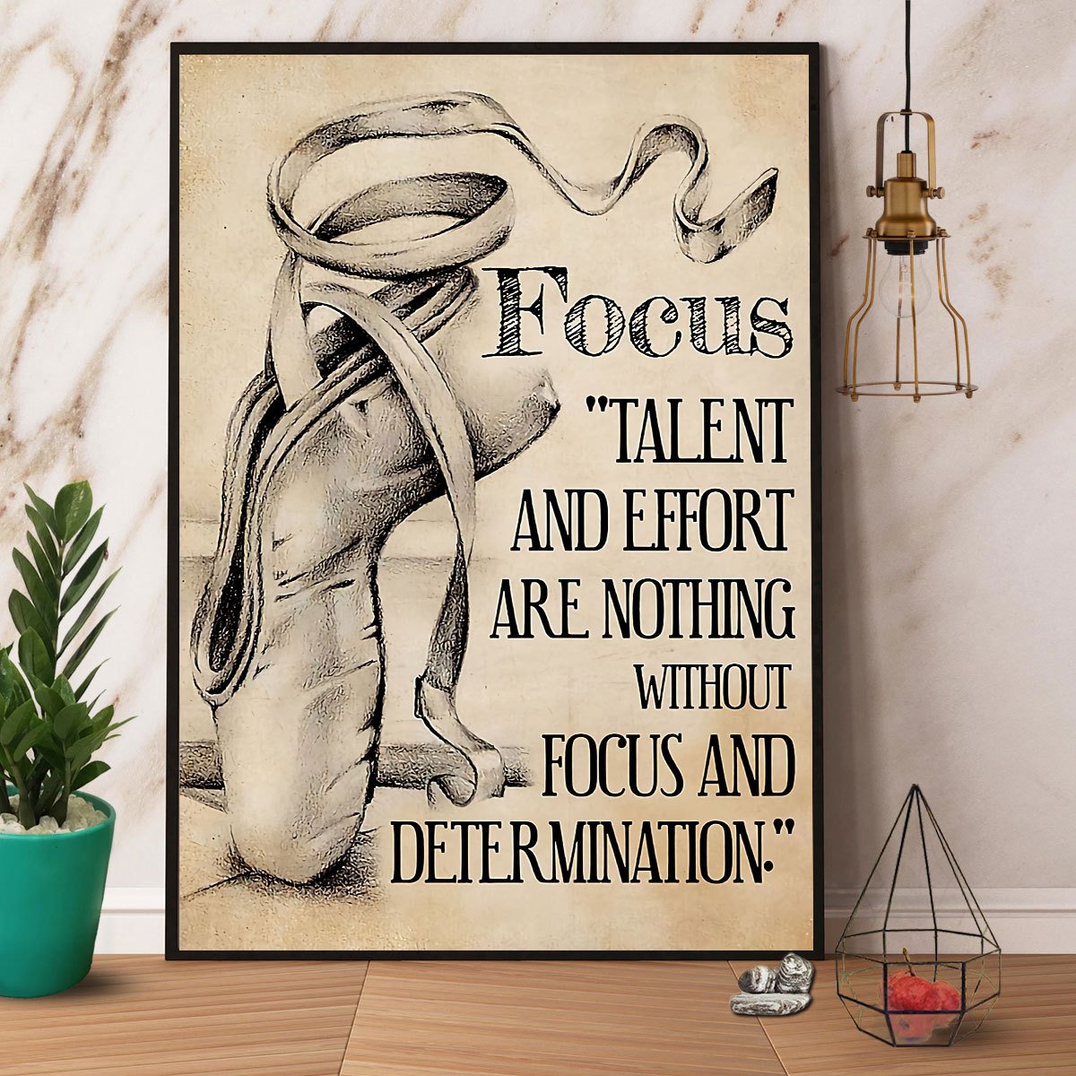 Ballet Focus Talent And Effort Are Nothing And Determination Satin Poster Portrait No Frame