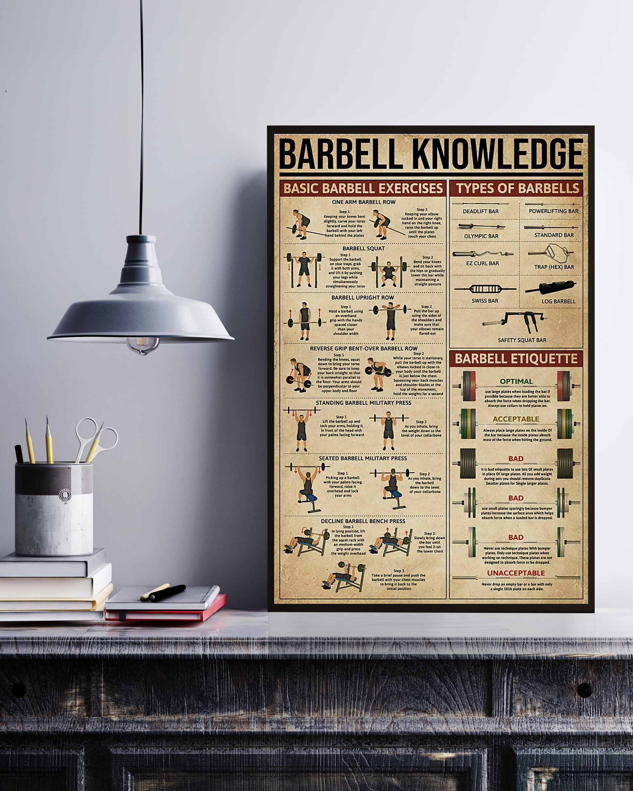 Barbell Poster Portrait Knowledge Poster No Frame