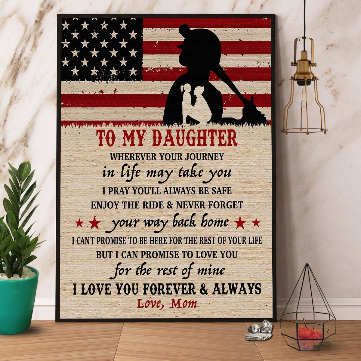 Baseball Mom To My Daughter I Love You Satin Poster Portrait No Frame