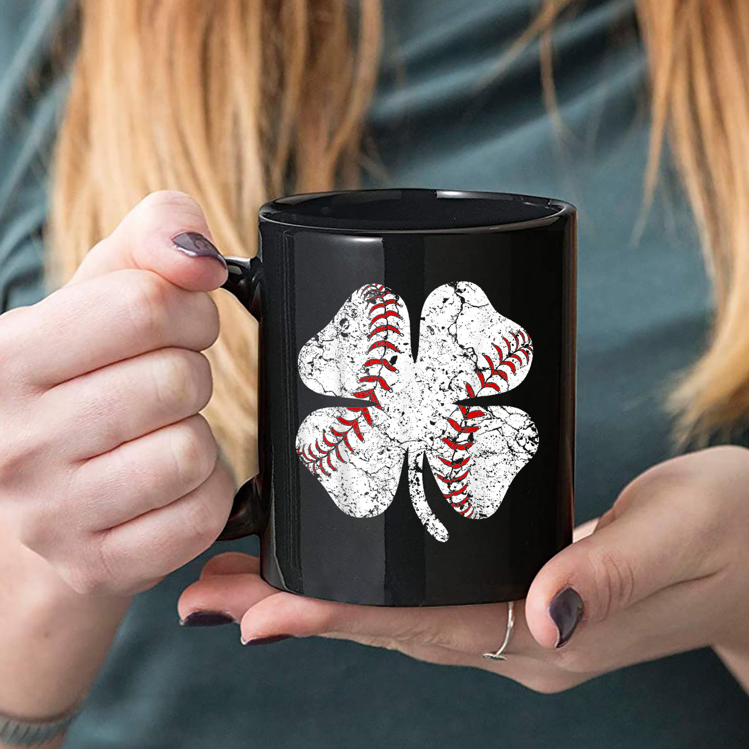 Baseball St Patricks Day Boys Men Catcher Pitcher Shamrock Mug Black Ceramic 11-15Oz Coffee Tea Cup