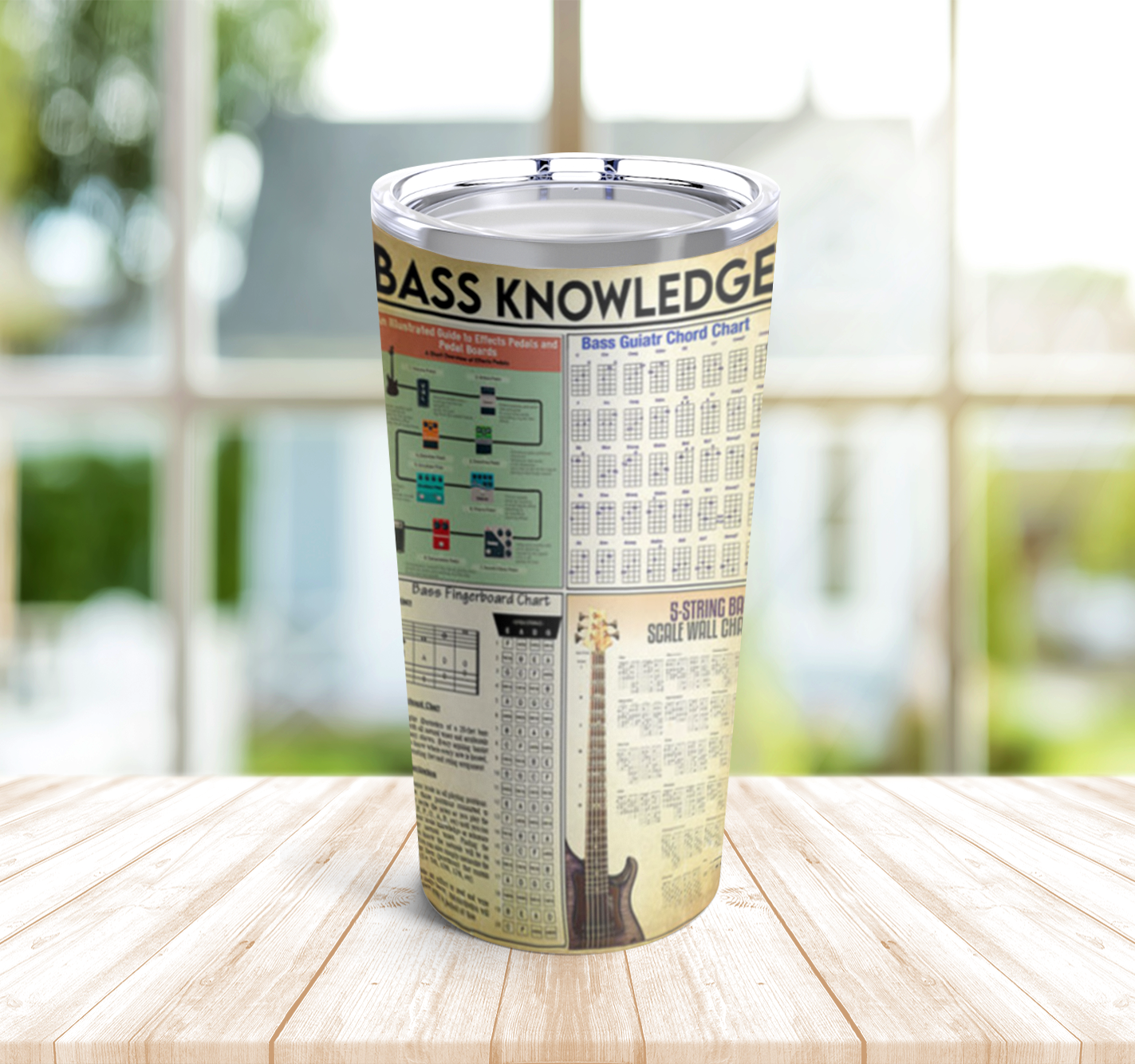 Bass Knowledge Tumbler Stainless Steel 20oz