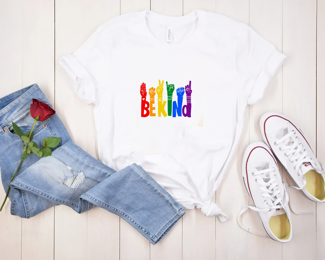 Be Kind Rainbow Asl Pride Gay Lgbt T-shirt Unisex S-6xl