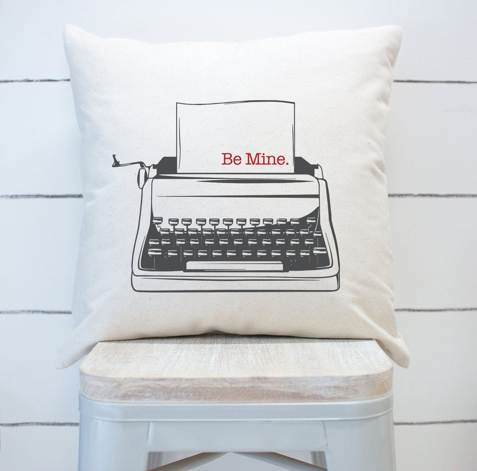 Be Mine Typewriter Pillow Cover, Valentines Day Decor, Valentine Pillow Decor