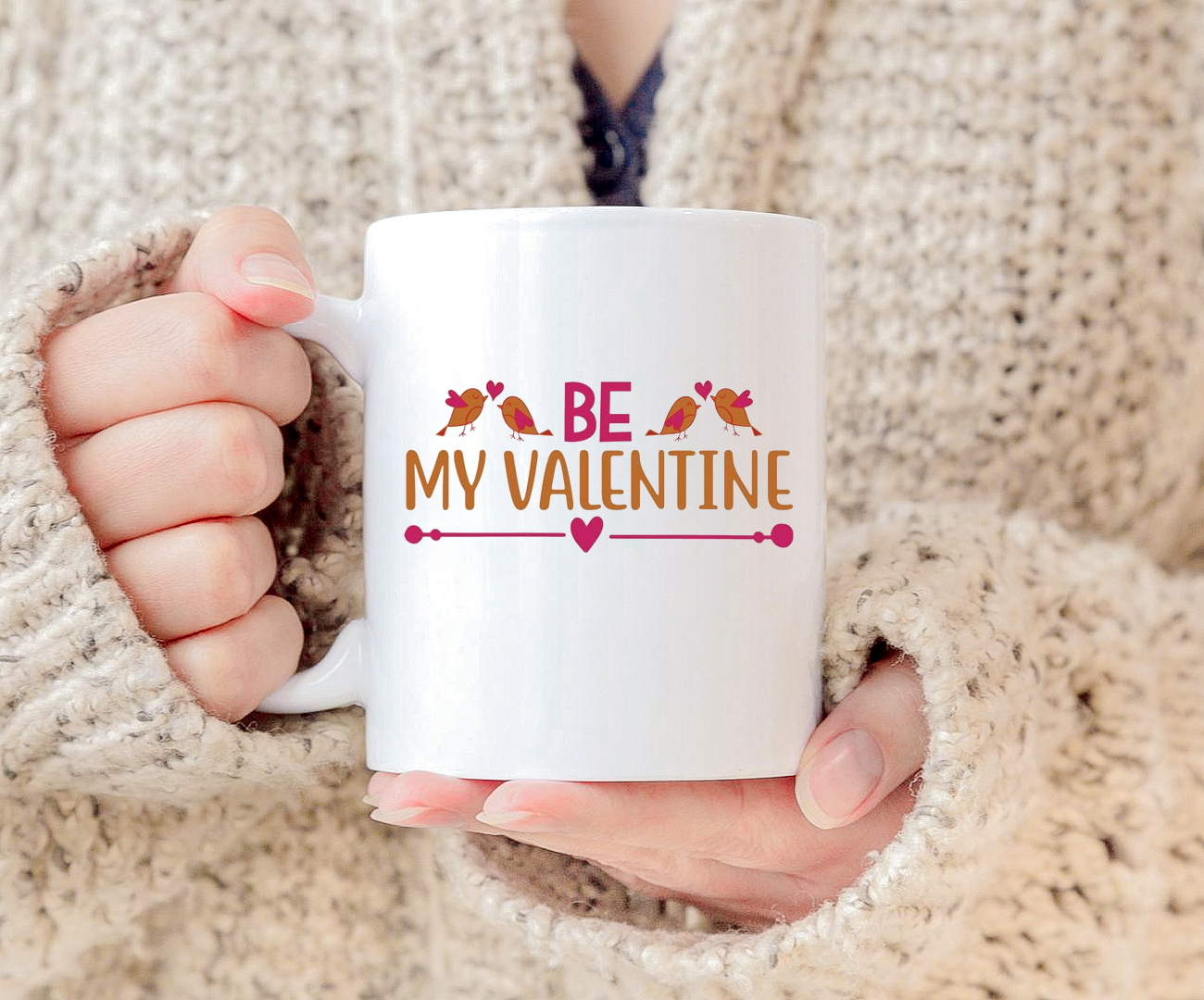 Be My Valentine Coffee Lover Mug White Ceramic 11-15oz Coffee Tea Cup