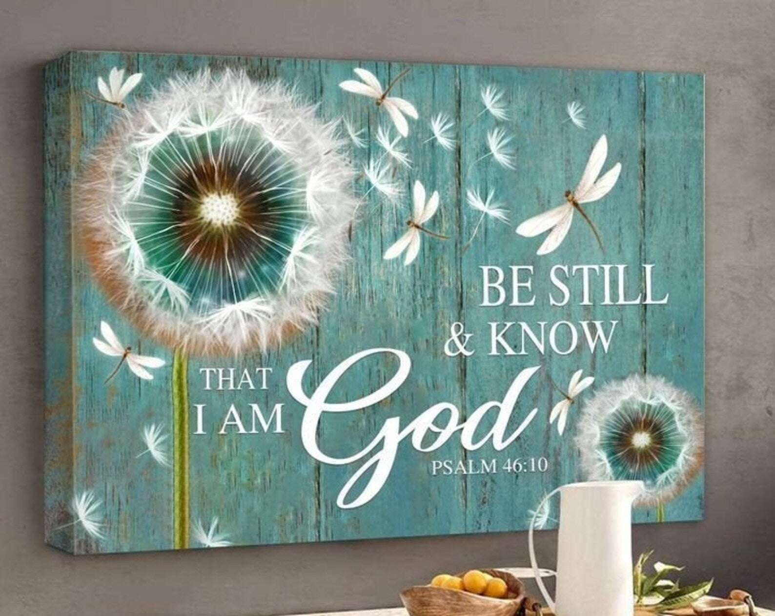 Be still And Know that I am God Faith Jesus Frame Wrapped Canvas Home Decor full size