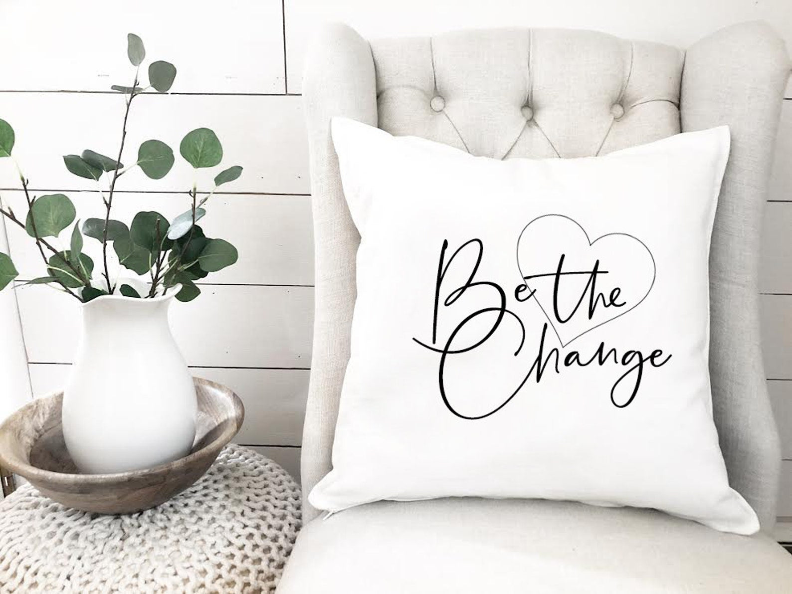 Be the change pillow, Gift for Wedding, Valentine pillow, Anniversary Gift, Valentine Day Pillow Decor Gift