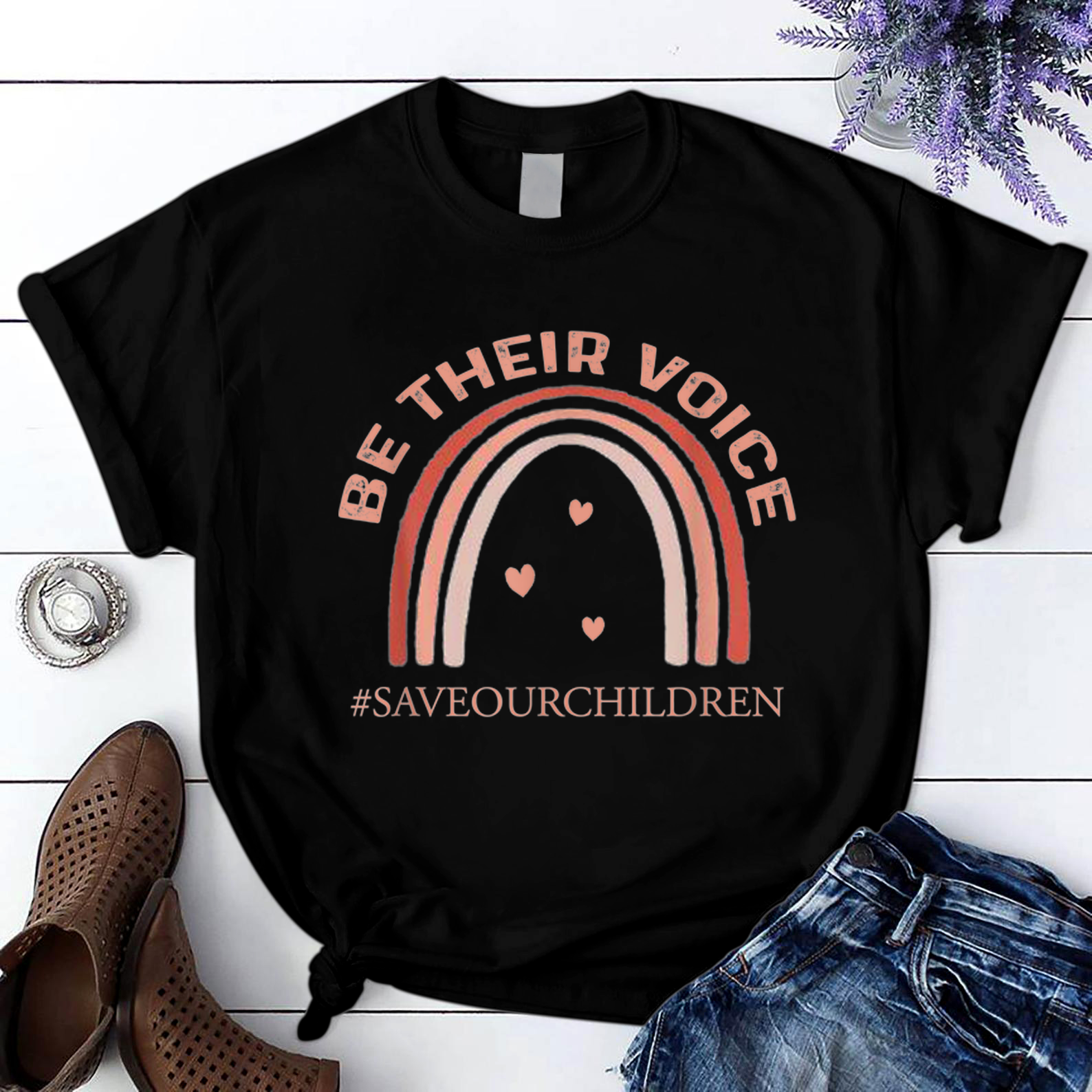 Be Their Voice Save Our Children End of Human Trafficking T Shirt Black Unisex S-6XL