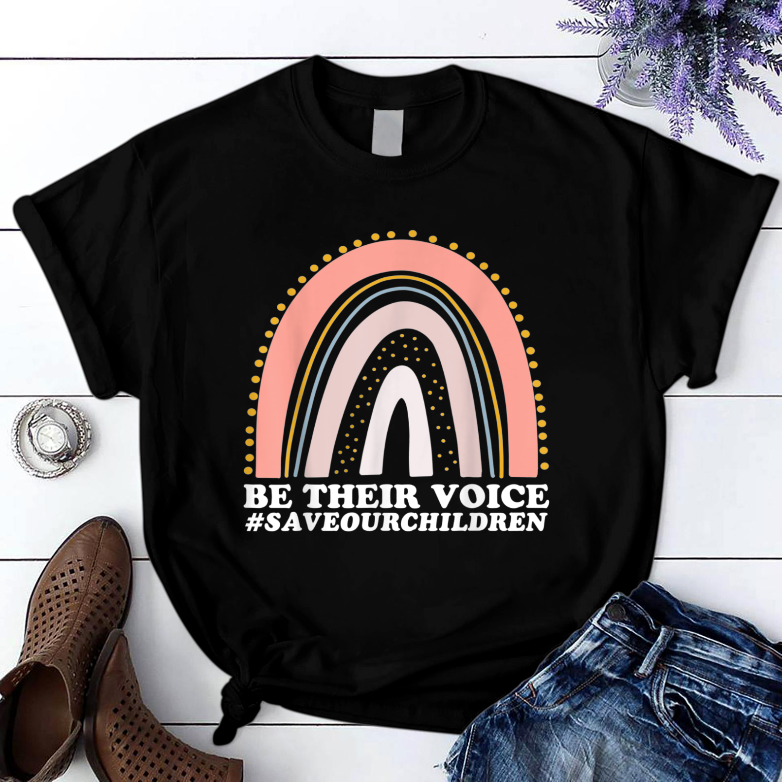 Be Their Voice Save Our Children Trafficking Awareness T Shirt Black Unisex S-6XL