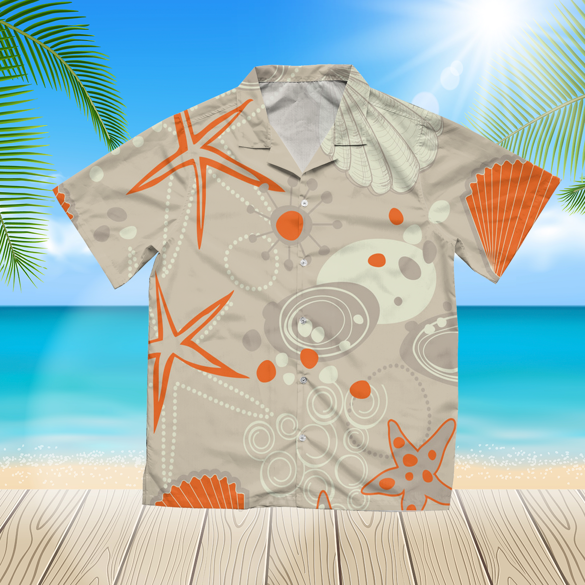 Beach seamless pattern White 3d hawaii Shirt