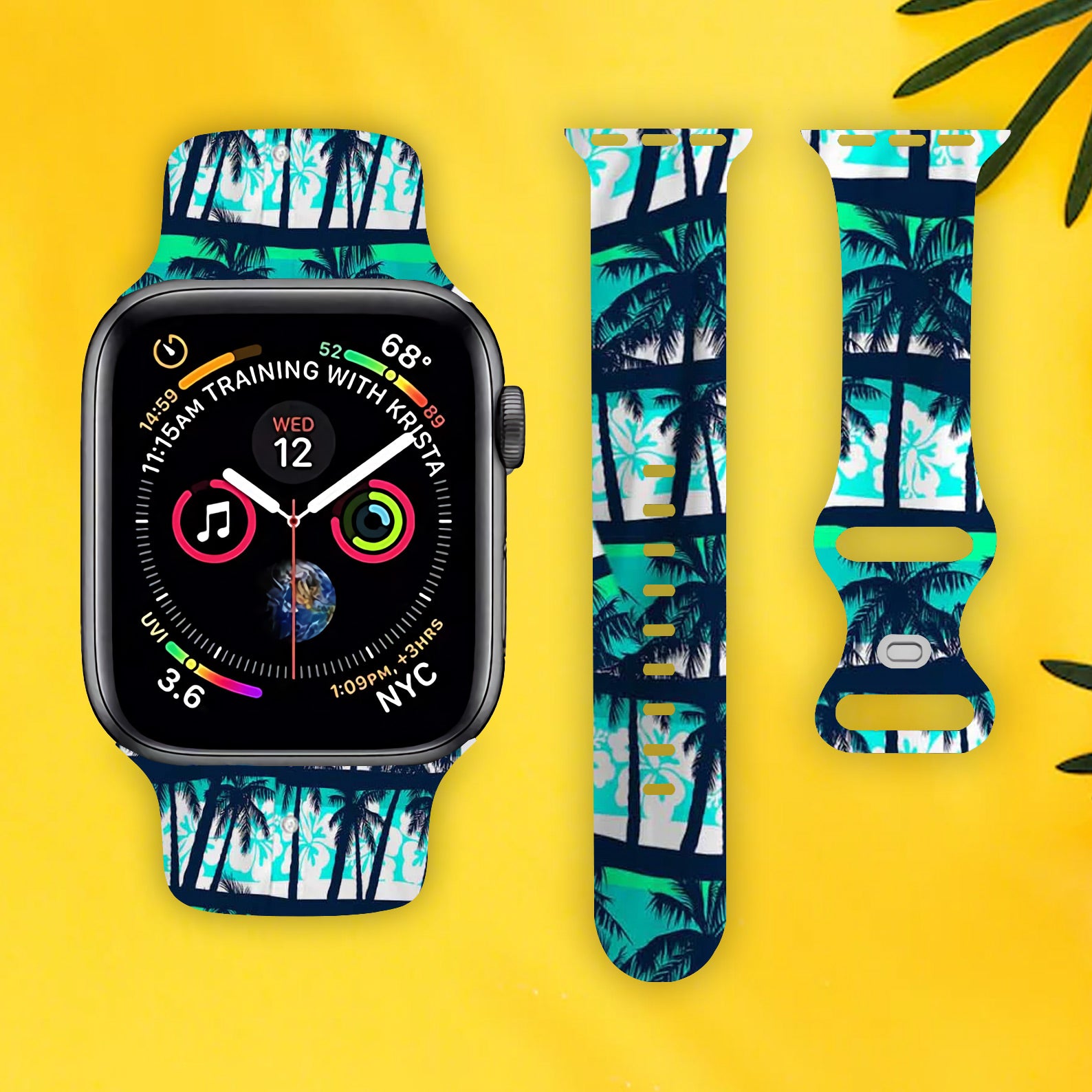 Beach Tropical Flower Colorful Watch Band for Apple Watch Thermo Elastomer