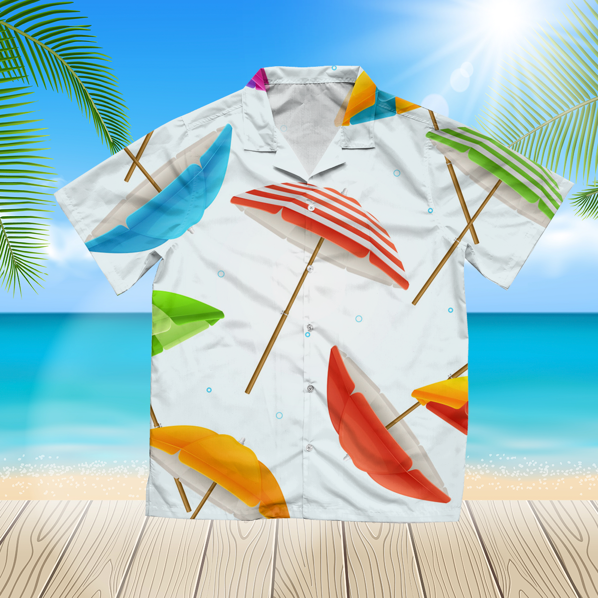 Beach umbrella Red 3d hawaii shirt