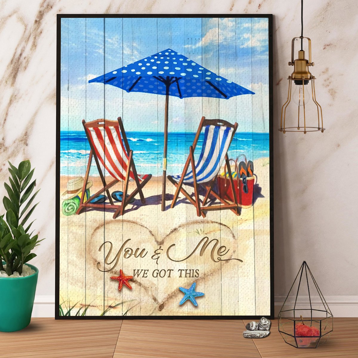 Beach You & Me We Got This Satin Poster Portrait No Frame