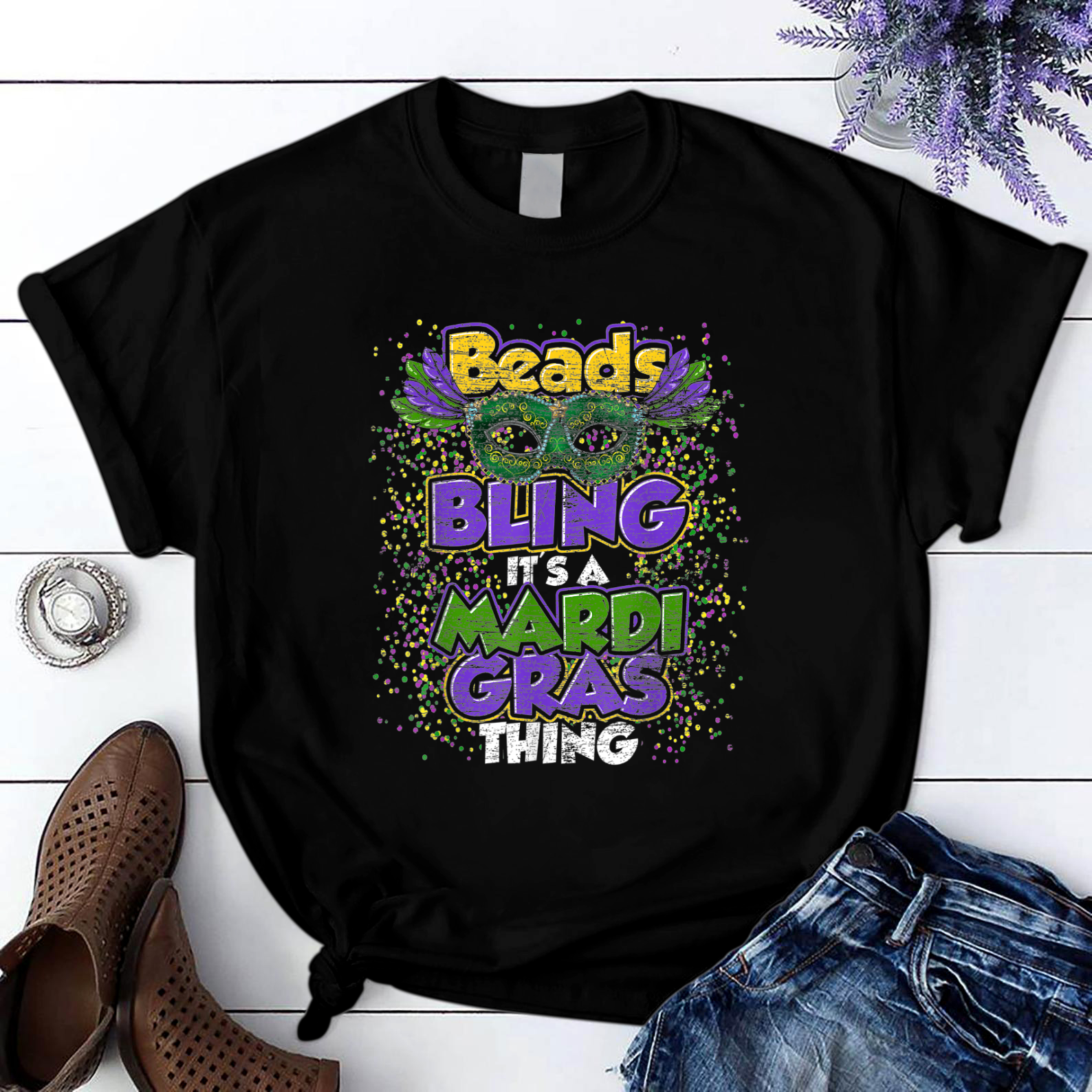 Beads Bling Its A Mardi Gras Thing Mardi Gras T Shirt Black Unisex S-6Xl